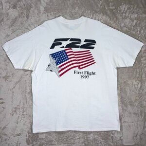 Vintage F-22 First Flight 1997 Lockhead Martin Raptor T shirt Hanes White - XL